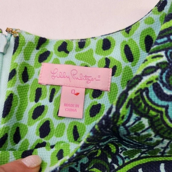 Lilly Pulitzer Green Stephanie Spotcha Shift Dress Womens Size 0 - Picture 2 of 9